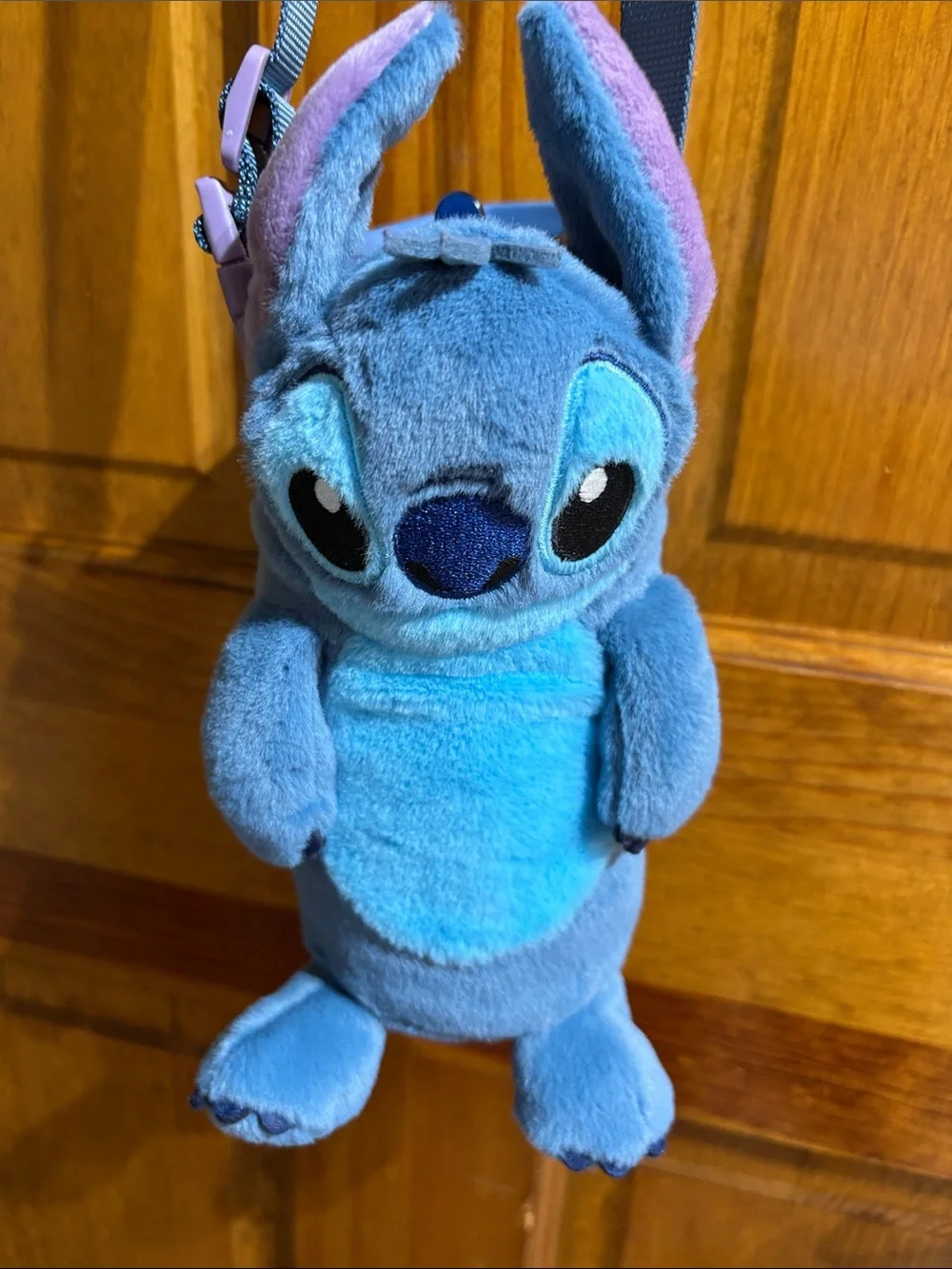 Disney Blue Stitch Plush Crossbody Bag for Kids - Bright Blue